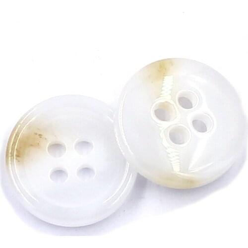 30PCS Round White Resin Sewing Buttons 4 Holes 15/18/20/23mm Shirt Suit Coat Skirt Sweater Handmade Crafts Ornaments Accessories
