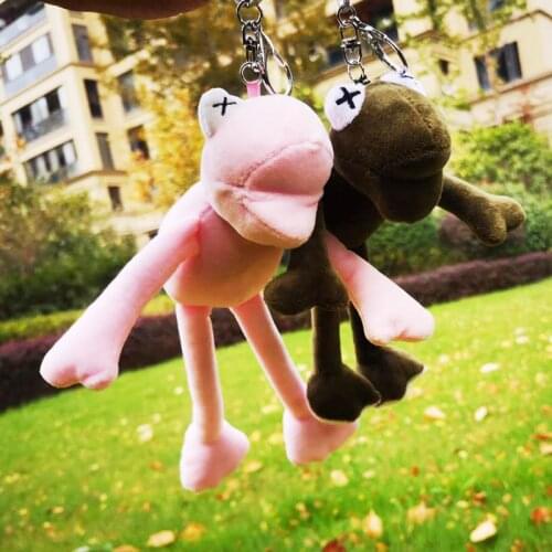 20cm doll long-legged frog keychain men and women cute car pendant plush toy ins school bag pendant small gift