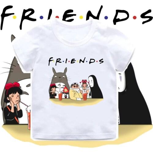 2020 Summer Baby Boys T shirt Spirited Away Totoro Friends Print Kids T-Shirt Funny Cartoon Children Girls Tops Clothes