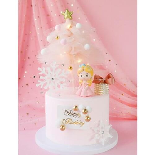 Wishing Tree Pink Princess Dream Series Cake Topper Baby Shower For Wedding Birthday Party Decoration Festival Party Supplies