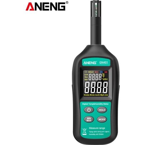 GN401 Mini Temperature Humidity Meter Handheld No Contact Precision Digital Air Thermometer Hygrometer Gauge Tester