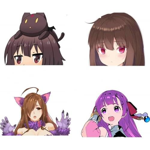 13cm X 12cm for Konosuba Wizard Neko Peeker Fine Decal Fashion Scratch-proof Car Sticker 3D Vinyl Car Wrap Laptop Car Decal