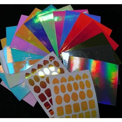 1Set Ice Cube Aurora Nail Sticker Decals 16/10/11Pcs Laser Self-Adhesive Holographic Nails Design Manicure Decoration Decals