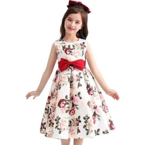 2021 New Girls Dress Print Princess Dress Childrens Clothing Birthday Party Dress For Girl Ball Gown Dress