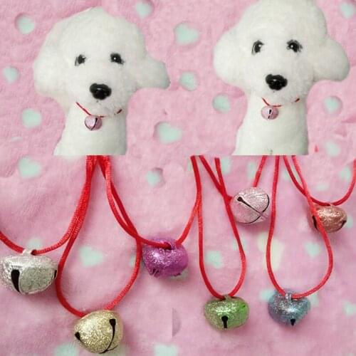 Pet Collar Pet Nylon Strap Multicolors bells Dog Collars with Bells 7color 2.5cm 20pcs