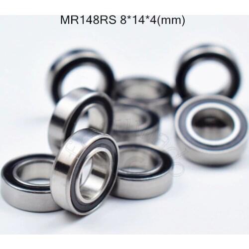 MR148RS 8*14*4(mm) 10pieces free shipping bearing ABEC-5 bearing rubber Sealed Miniature Mini Bearing MR148 MR148RS bearings