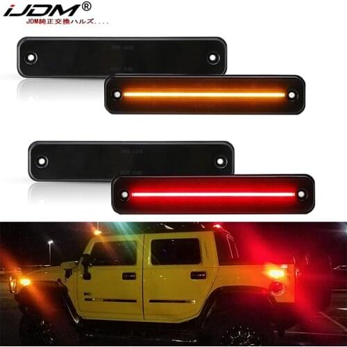 IJDM Amber/Red Full LED Side Marker Light For 2003-2009 Hummer H2 Turn Signal Light LED,Replace OEM For Hummer Sidemarker Lamps