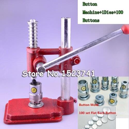 Fabric Covered Button Press Machine Tool +1 Die Mold 30#1.8cm(0.7'')+100 sets of Self Cover Buttons 30#1.8cm(0.7'')
