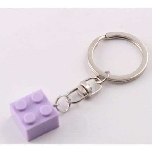 Purple Brick Key Keyring Jewelry Stud Key Chain for Kid Child Chit Birthday Party Favors