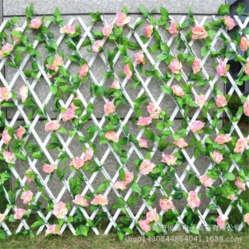 Extendable Instant Fence Outdoor Wooden Fence Garden Balcony Vine Frame Wedding Props Decoration Yard Garden Decoration 40a