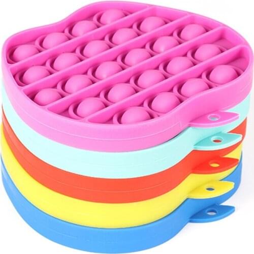 1Pc Adult Child Push Pop Bubble Sensory Toys to Relieve Autism Funny Anti-stress Apple Shape Toys Hot Stress Relief Toys Gifts