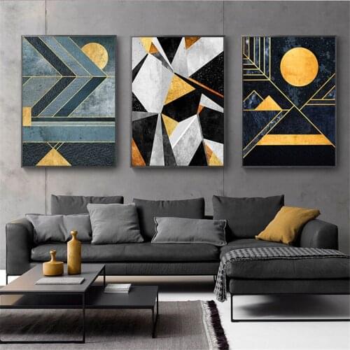 Modern Abstract Geometry Home Decor Nordic Canvas Painting Wall Art Modern Luxury Art Decor Posters and Prints for Living Room