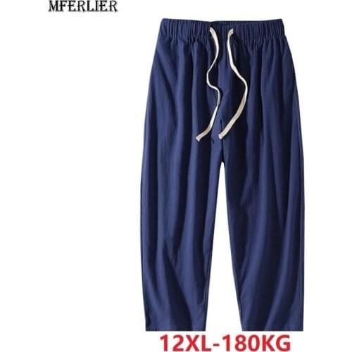 Winter autumn men Pajamas sleep pants Japanese style vintage loose sleepwear home casual pants plus size 11XL 8XL 9XL 10XL 12XL