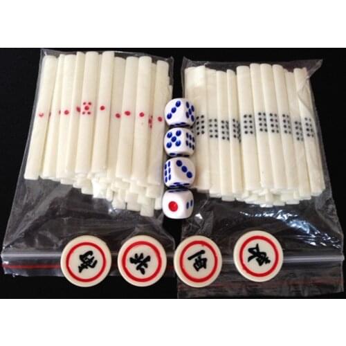 Foreign Trade New Japanese Mahjong Mahjong Imitation Bone Chips Bar for A Set of 88 Wind Zhuang Dice