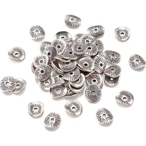 500pcs 9.5x8.5x1mm Alloy Wavy Spacer Beads Twist for Jewelry Making DIY Bracelet Necklace Accessories Findings hole: 1mm