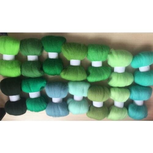 WFPFBEC 70s home diy wool fiber for felting 100% wool roving merino 5g/bag 14colors