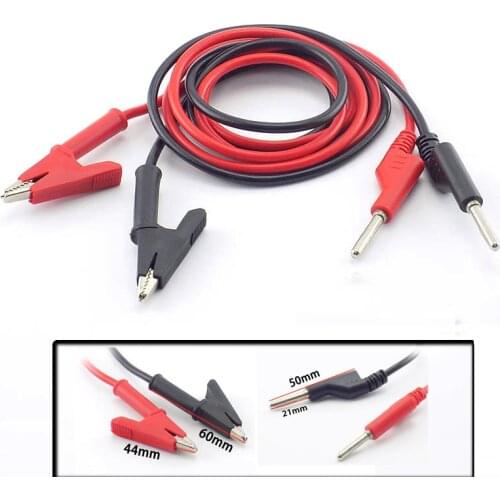 15A 1M Alligator Clip Banana Plug Double End Test lead Wire Line Multimeter Electrical Voltage Pince Crocodile DIY Connector
