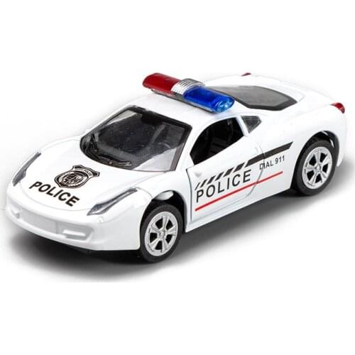 1:32 Metal Diecasts Police Series Vehicles Pull Back Alloy Sports Car Moldel Birthday Gift Collection Toy for Children Boys Y082