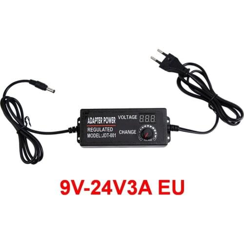 1PCS Adjustable Power Supply 9V 10V 12V 14V 15V 16V 17V 18V 19V 20V 21V 22V 24V 3A 3000mA AC/DC Power Adapter with display EU US