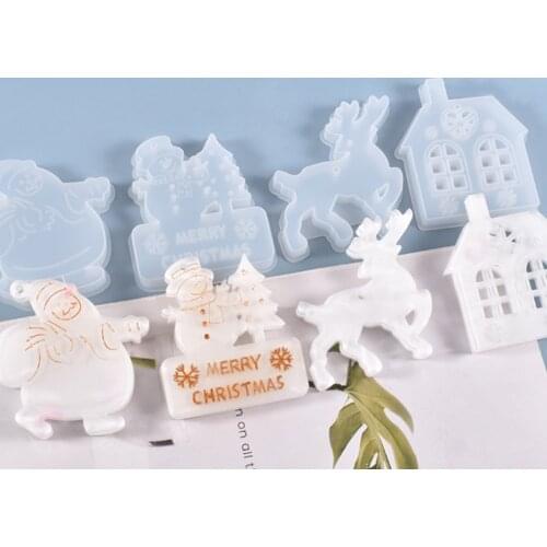 1 Piece Christmas Pendant Silicone Mold Epoxy Resin Mold DIY Household Epoxy Resin Mold Decoration Pendant Jewelry Decoration