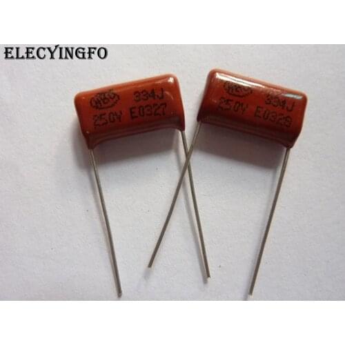100pcs CBB 334 250V 334J CL21 0.33uF 330nF P15 Metallized Polypropylene Film Capacitor