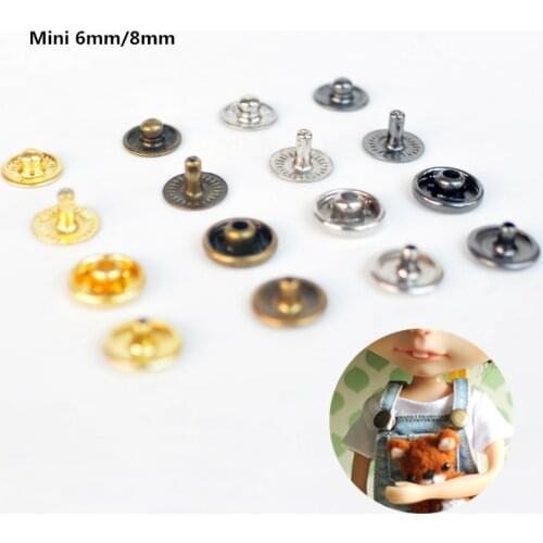 12/24/60pcs Metal Snap Fastener Mini Bottons for Blyth Barbies BJD Bib Pants Overalls Doll Clothes Buttons DIY Accessories