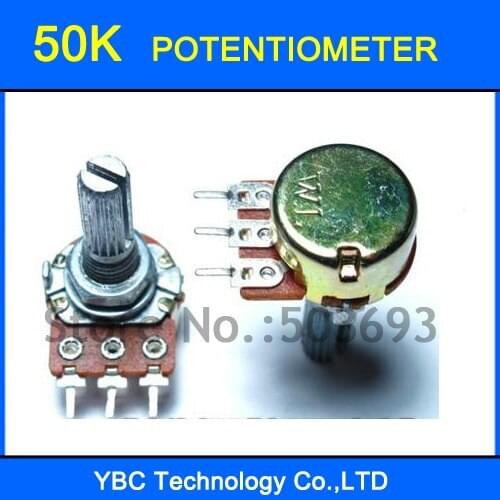 20pcs B50K 20MM 3 Pins Rotary Potentiometer Free Shipping