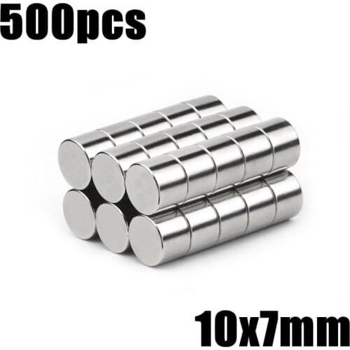 500pcs 10x7mm Super Powerful Strong Bulk Small Round NdFeB Neodymium Disc Magnets Dia 10mm x 7mm N35 Rare Earth NdFeB Magnet