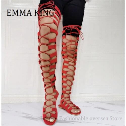 Summer Women Flat Gladiator Sandals Strappy Lace-Up Flat Sandal Boots Sexy Hollow Out Woman Fashion Shoes Zapatos De Mujer 2021