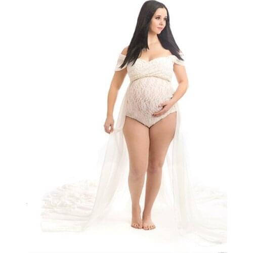 Bud pregnancy maternity photography props shoulder short sleeve maternity solid clothes photos