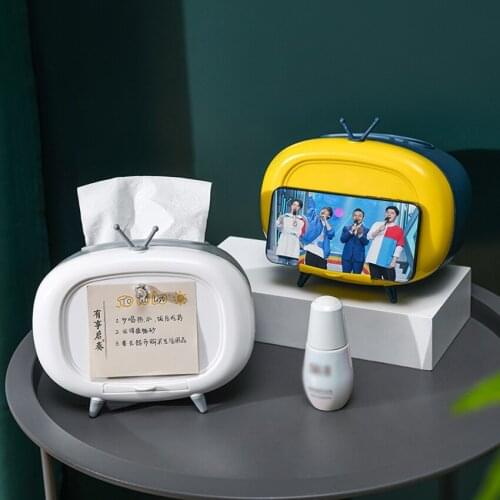 Facial Tissue Cover, Facial Tissue Box Holder with Magnet, Holds Photos, Cell Phone Stand for Bathroom, Countertops, Desk