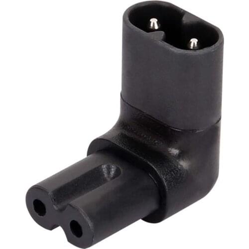 Black elbow 90 ce Copper IEC320 UPS PDU C8 male to C7 female power adaptor plug Electrical ac convert connector plug 2.5A