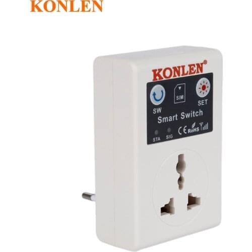 KONLEN 10A GSM Power Socket Outlet Relay Switch Remote Home Control SMS Phone Call APP Smart EU UK Plug