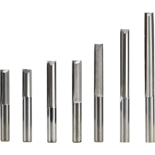 6mm Shank 2 Flute Straight End Mill Carbide Router Bit Engraving Bit Straight Slot Milling Cutter Wood Tool