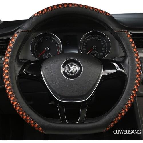 CUWEUSANG Carbon Fiber Leather Car Steering Wheel Cover For LADA Granta Kalina Vesta Niva Xray Priora