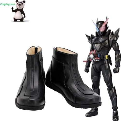 Kamen Rider Masked Rider Build Black Shoes Cosplay Long Boots Leather Custom Made For Party Christmas Halloween