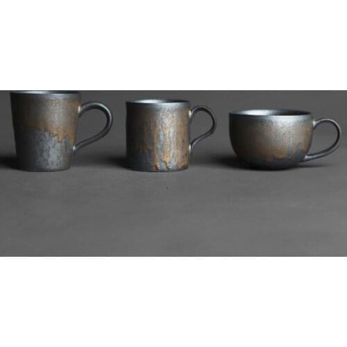 Master tea mug of black gold handmade Japanese style thick ceramic tea cup milk coffee