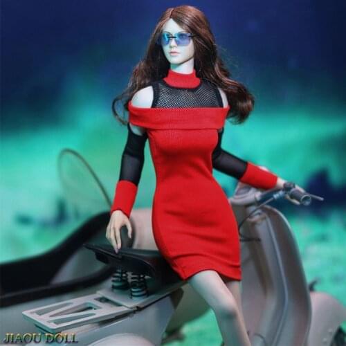 1/6 Scale Figure Red Skirt Dress Female Dolls Accessories Clothes Set Model for 12'' Action Figure Body JIAODOLL