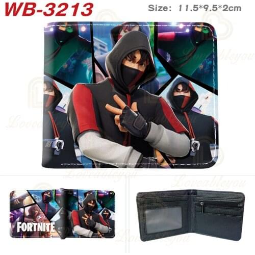 2021 Game Fortnite Men Wallet PU Leather Bifold Wallet Bank Credit Card Case ID Holders Victory Royale Male Coin Purse Pockets
