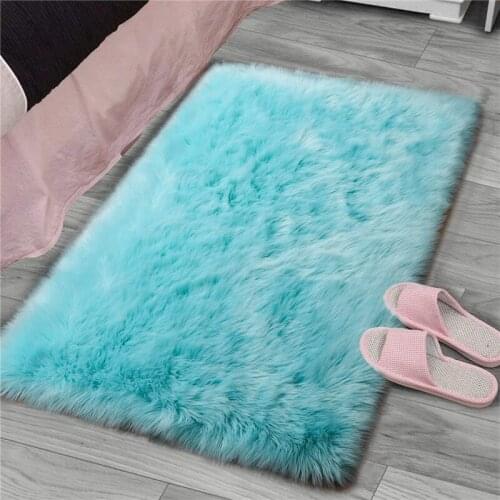 Soft Faux Sheepskin Fur Area Rugs for Bedroom Home Decor Floor Shaggy Plush Carpet Floor Sofa Couch Fluffy Carpet Chair Cushion