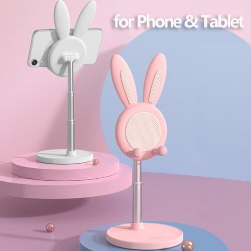 New Portable Universal Cute Cartoon Mobile Phone Tablet Desktop Holder Adjustable Bracket For IPhone Samsung IPad Pro Mi Stand