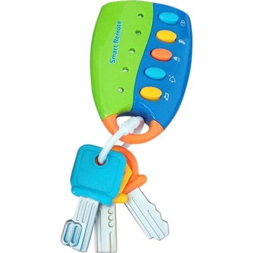 New Cartoon Baby Kids Musical Smart Remote Car Key Toy Car Voices Pretend Play Toys