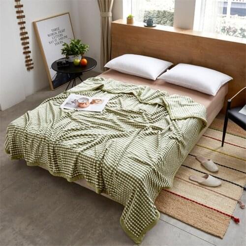 Plaid blankets simple quilts twin full queen king girls blankets Throw Flannel blanket on Bed/car/sofa luxury green rugs blanket