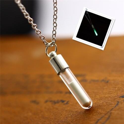 2021 Trend Luminous Glass Wishing Bottle Necklace for Men Women Drifting Bottle Pendant Fashion Jewelry Accessories Gift