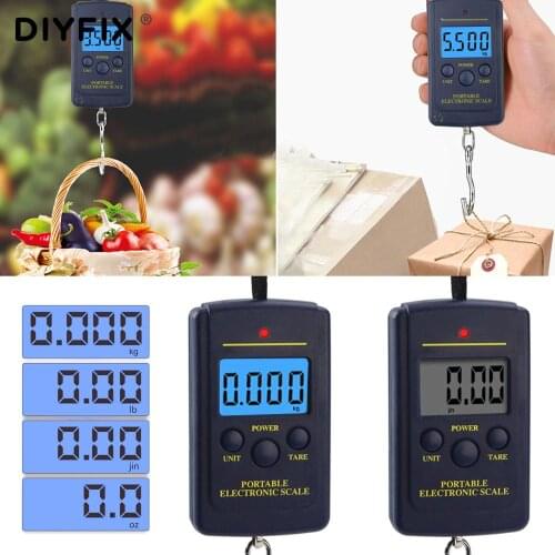 DIYFIX 40kg x 10g Portable Electronic Scale Weighting Fishing Luggage Vegetable Meat Digital Pocket Steely Hook Scale Hand Tool