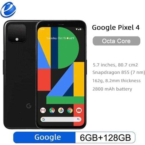 Unlocked Original Google Pixel 4 5.7" P-OLED Snapdragon 855 6GB RAM 128GB ROM Octa Core Andorid 10 Mobile phone Dual Rear Camera