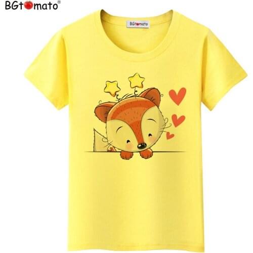 BGtomato Super lovely cartoon fox T-shirts Womens cool summer clothes Hot sale brand new casual tees fashion shirts