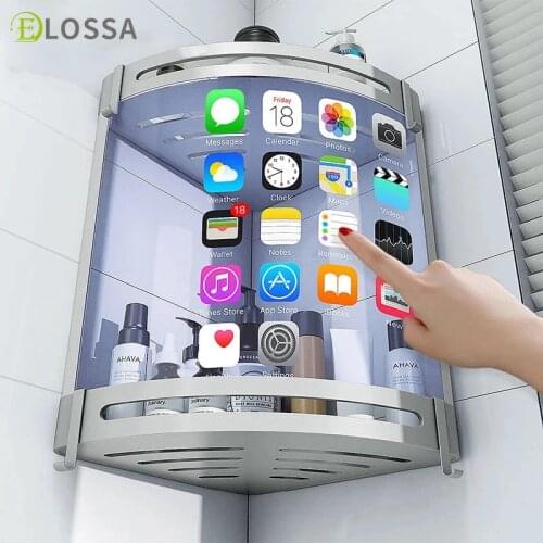ELOSSA Bathroom Shelf Toilet Vanity Triangle Towel Organizer Storage Rack Wall-Mounted Shampoo Holder Bathroom Accessories Set