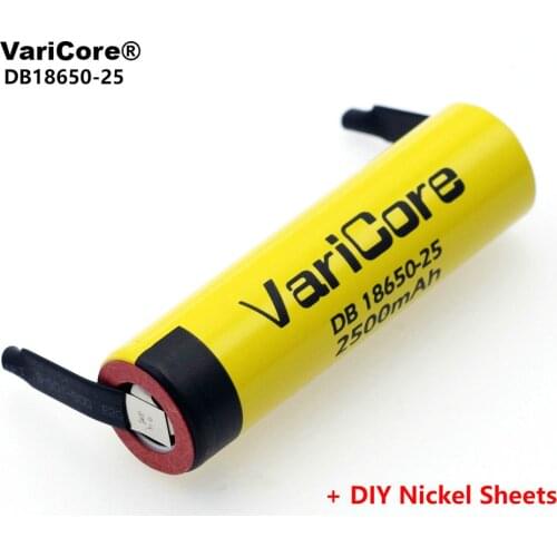 VariCore 100% Original 18650 2500mAh Li-lon Rechargeable Battery 3.6V Power 20A discharge + DIY Nickel Sheets