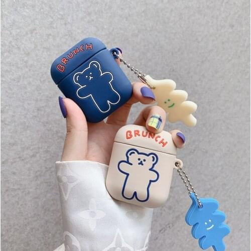 For AirPods pro Case Cute Cartoon Bear Pattern Earphone Cases For Apple Airpods 1 2 ins Style Protect Cover